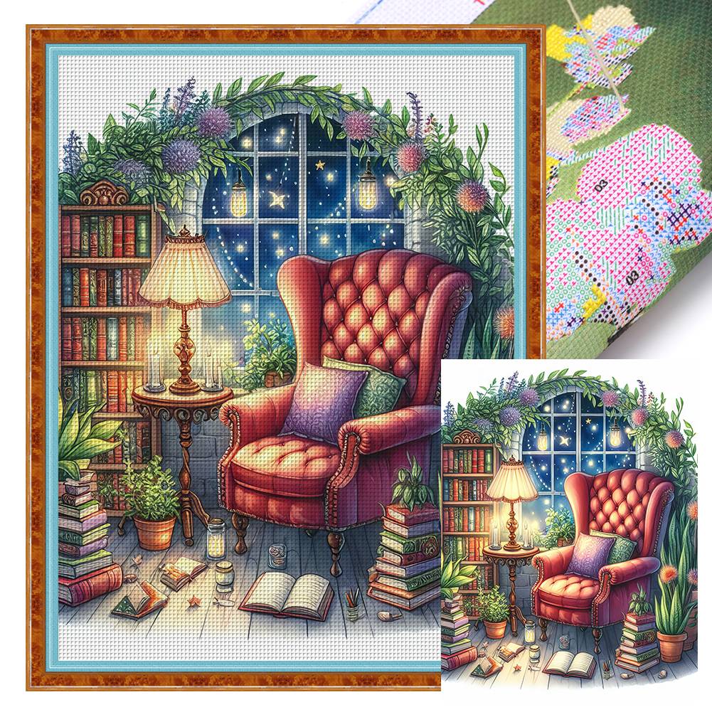 Study Full 11CT Pre-stamped Canvas(50*65cm) Cross Stitch