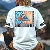 Men's Vintage Surf Print Beach Daily Crew Neck Short Sleeve T-Shirt by Inlyline