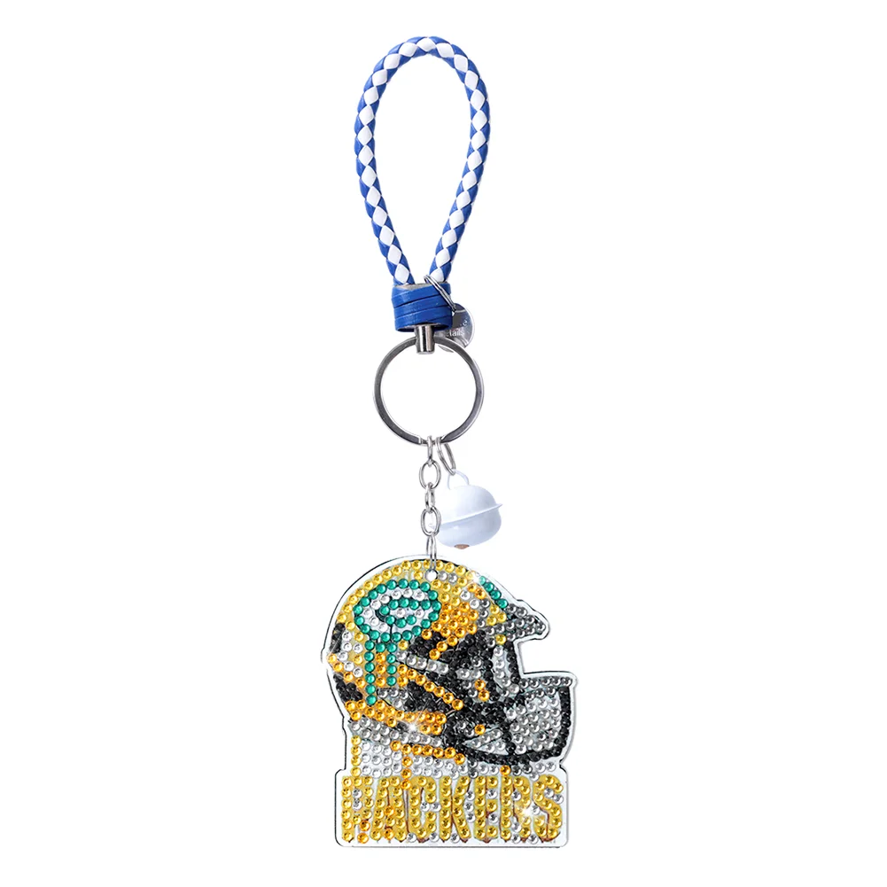 Green Bay Packers DIY Diamond Art Keychains Craft Rugby Team Badge Hanging Ornament(Double Sided)