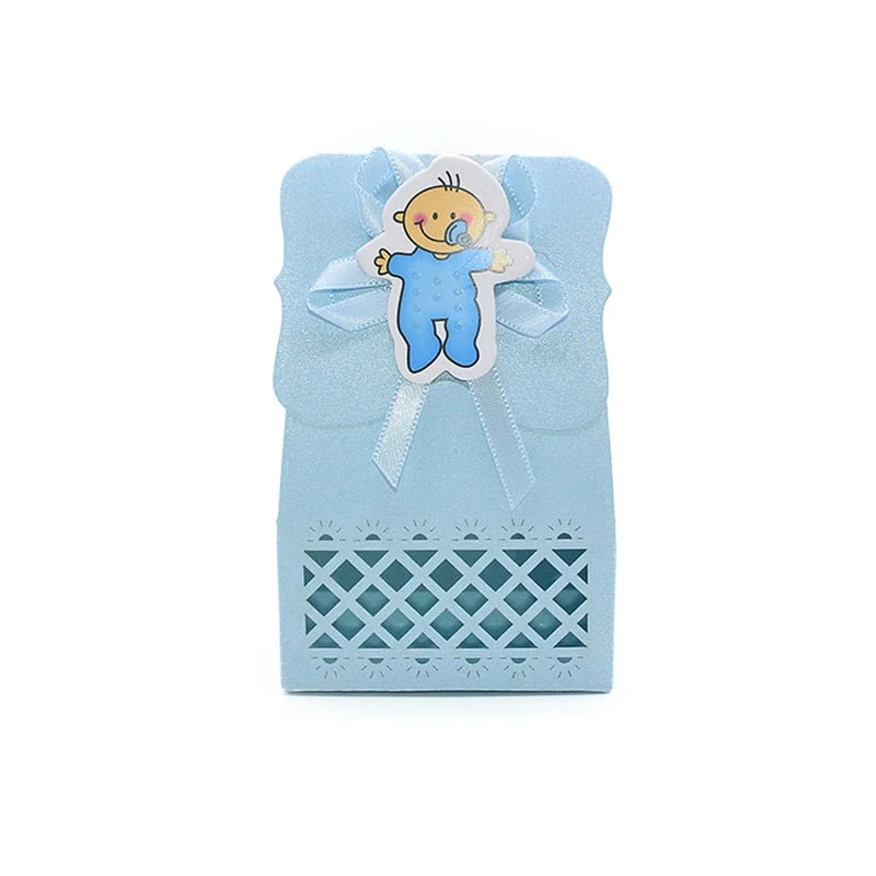 12Pcs Cute Baby Shower Gift Box Candy Box Boy Girl Baby Shower Favors Bag Kids Birthday Party Gender Reveal Party Supplies