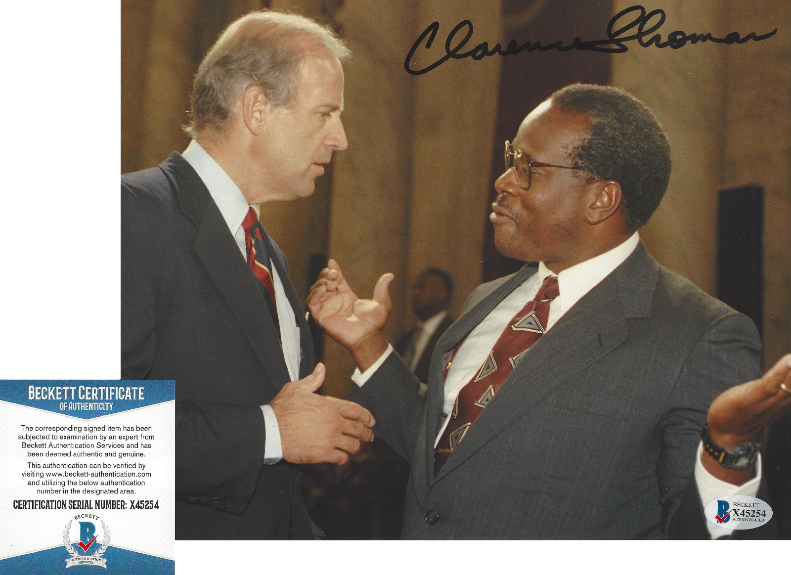 CLARENCE THOMAS SUPREME COURT JUDGE SCOTUS SIGNED 8x10 Photo Poster painting C BECKETT COA BAS