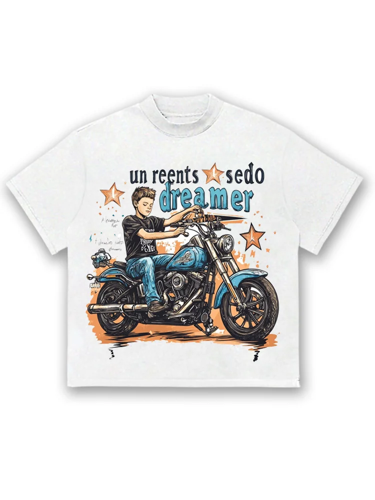 Racing Mission Racing American Retro Pattern Short Sleeve T-shirt