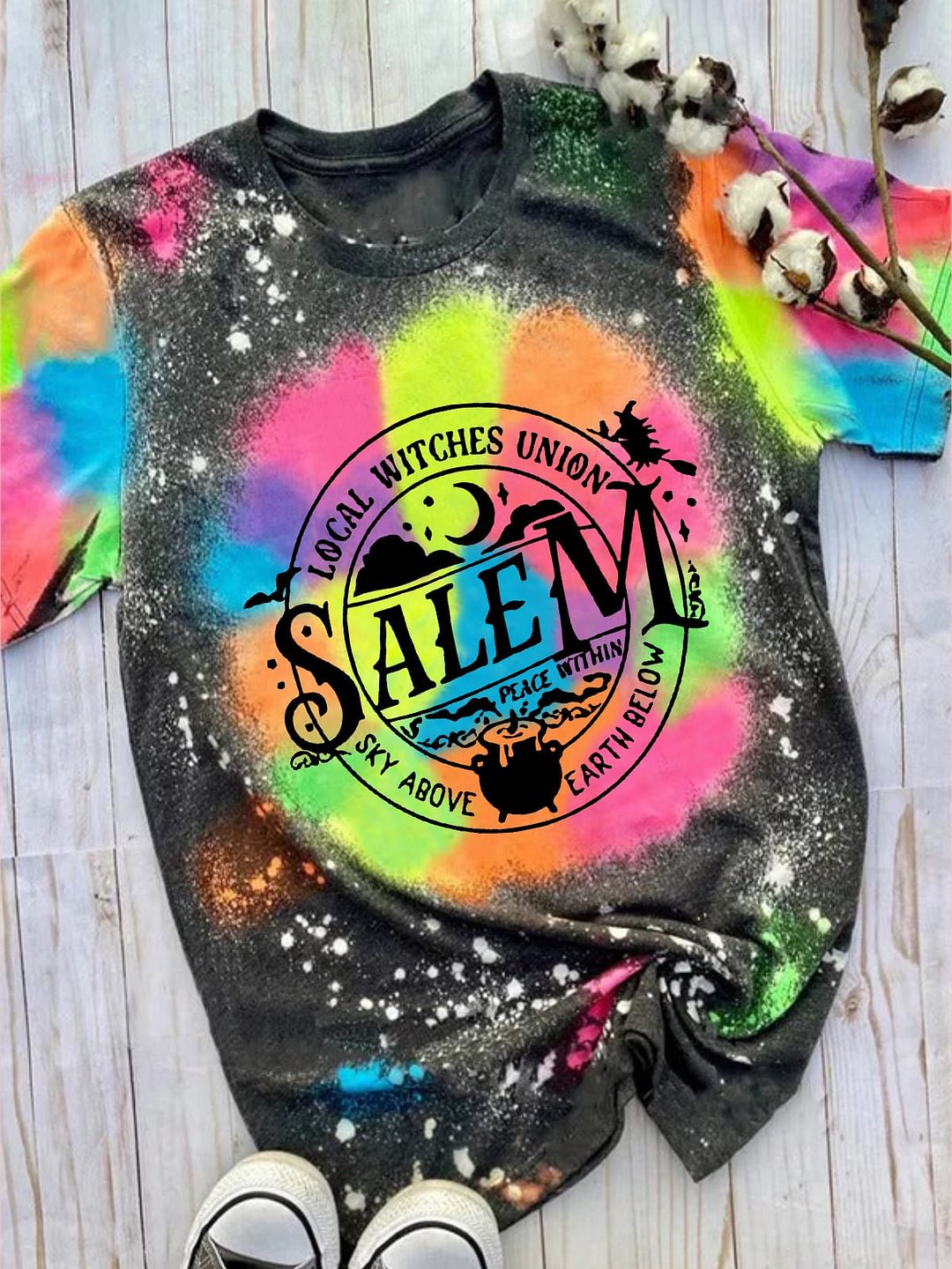 Halloween Print Colorful Gradient T-Shirt