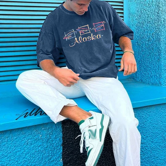 Men's Vintage Alaska T-Shirt Lixishop 