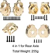 AMK TRX4 TRX6 RC Portal Housing Heavy Brass Weights Mount Diff Cover Counterweight Set for 1/10 RC Crawler TRX-4 TRX4 TRX-6 LCG Upgrade(4pcs,255g)