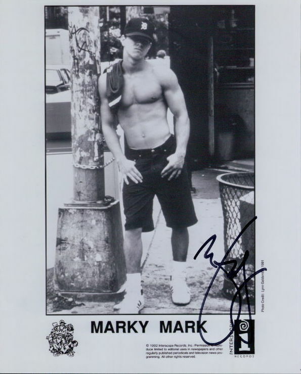 Marky Mark Wahlberg signed shirtless publicity 8x10 Photo Poster painting COA