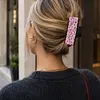 Fleurs roses bricolage, pinces &agrave; griffes en diamant pour adultes d&eacute;butants, pinces &agrave; cheveux western antid&eacute;rapantes pour femmes, accessoires pour bijoux longue et courte