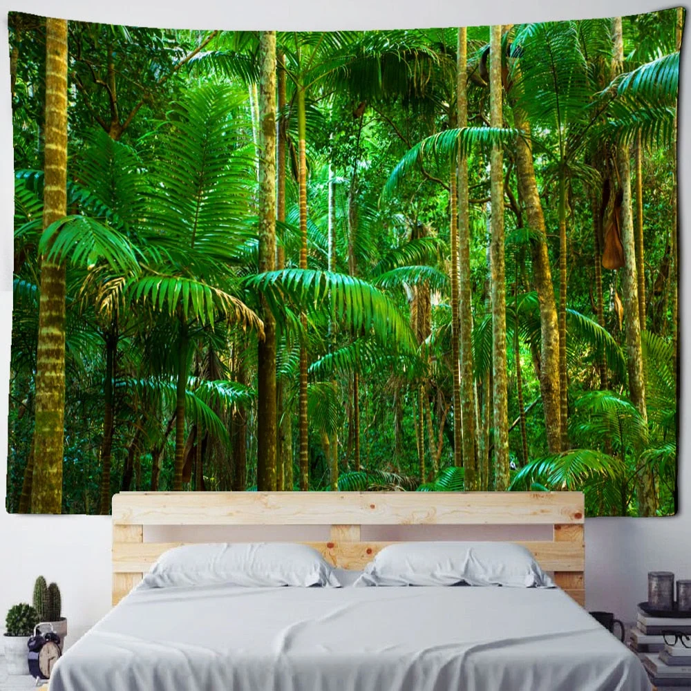 Beautiful Natural Forest Large Tapestry Wall Hanging Scenery Bohemian Mandala Art Living Room Background Home Decor