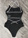 Backless Plain One-Piece Swimwear