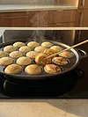 19 Holes Takoyaki Grill Pan Octopus Ball Maker Non-Stick Takoyaki Pan Pre-Seasoned Cast Iron Octopus Ball Grill for Baking Cooking Kitchen Gadgets