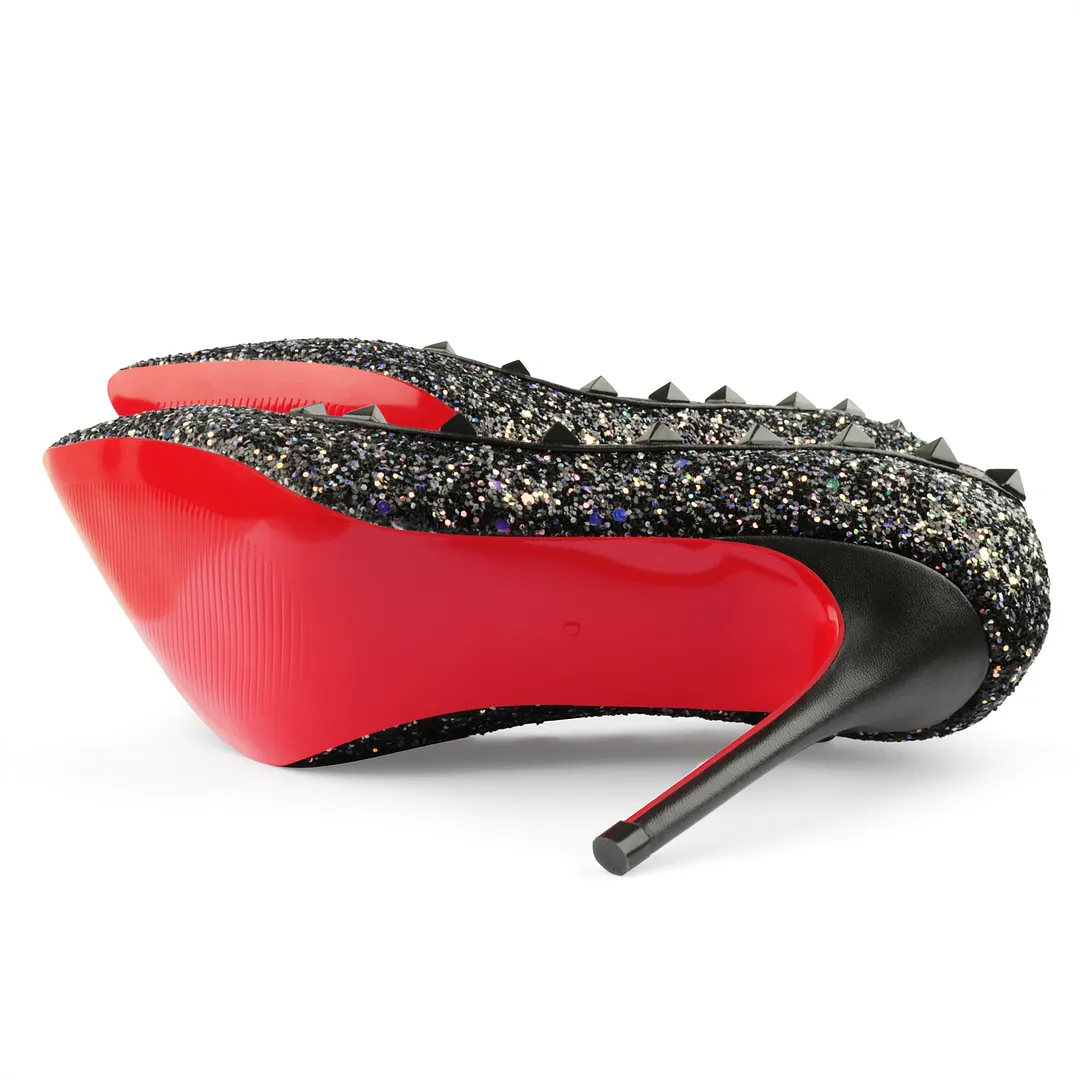 100mm/120mm Women's Heels Pointy Toe Party Wedding Shiny Pumps-vocosishoes