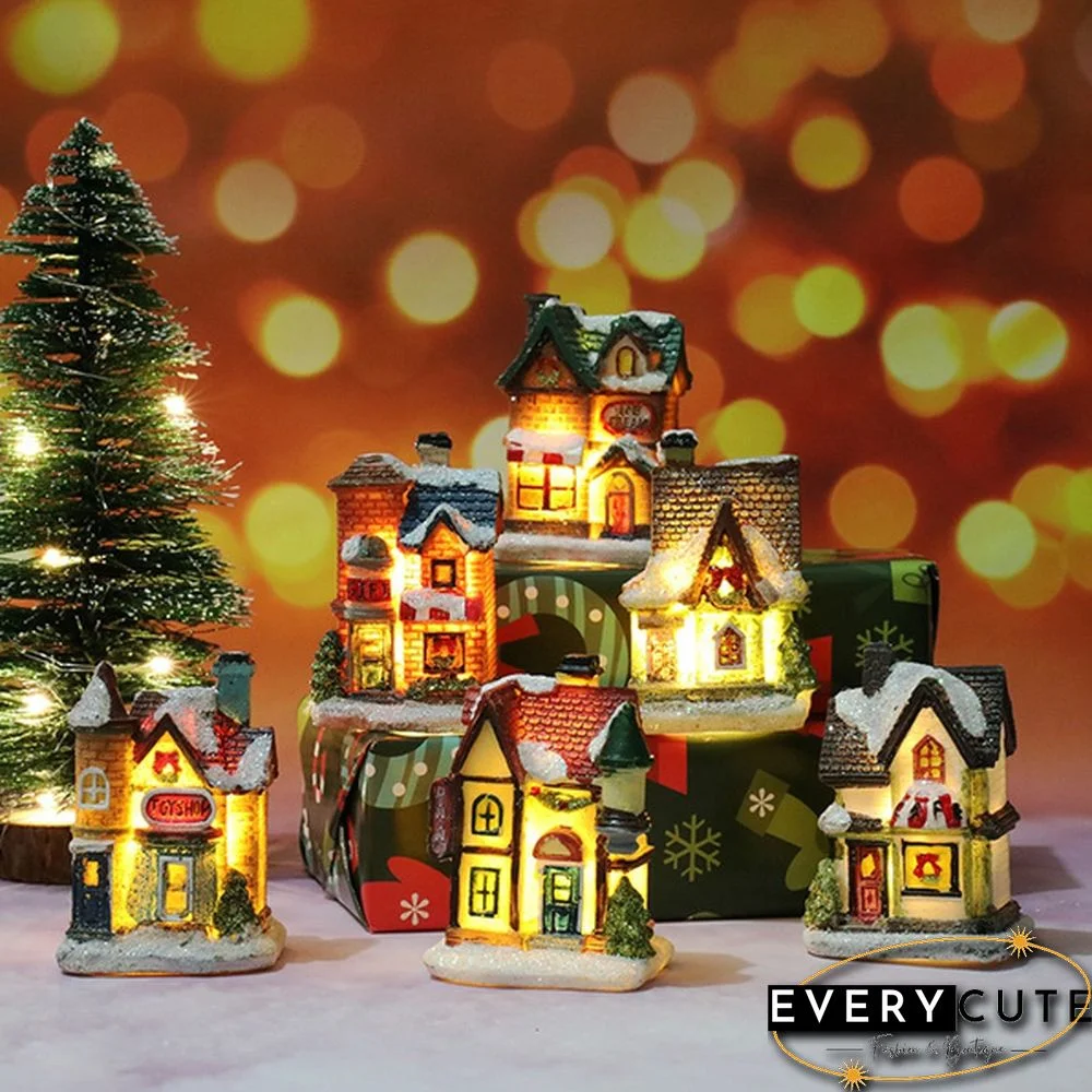 Christmas New Christmas Decorations Resin Small House Micro Landscape Resin House Small Ornaments Christmas Gifts