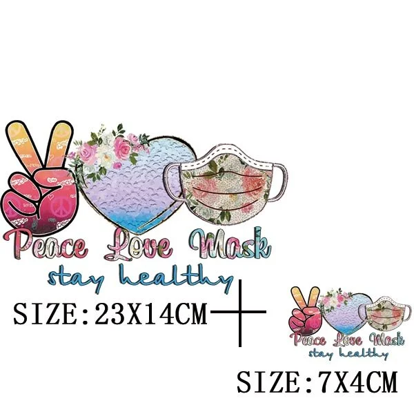 Peace Love Teach Thermal Sticker On T-shirt DIY Washable Patch On Clothes Funny Design Iron On Transfer For Hoodies Bag Applique