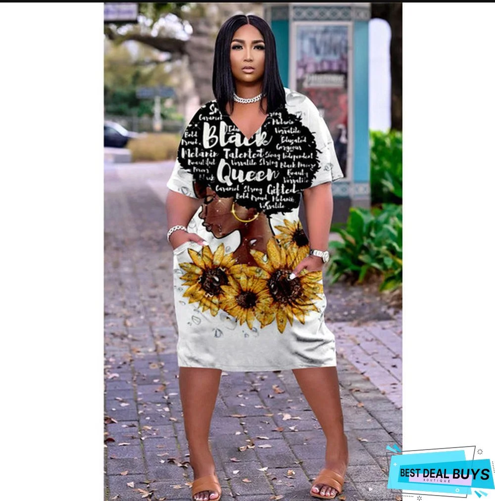 Flower Beach Skirt Loose Dress Printed Casual Dress