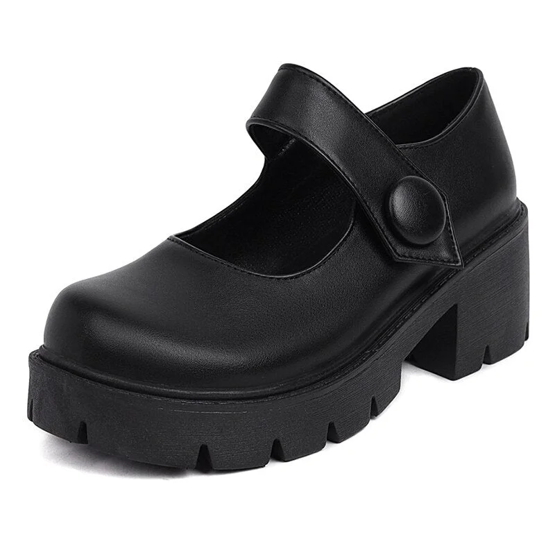 Gdgydh Lolita Shoes Women Japanese Style Mary Jane Shoes Women Vintage Girls Platform Heel College Student Top Quality Plus Size