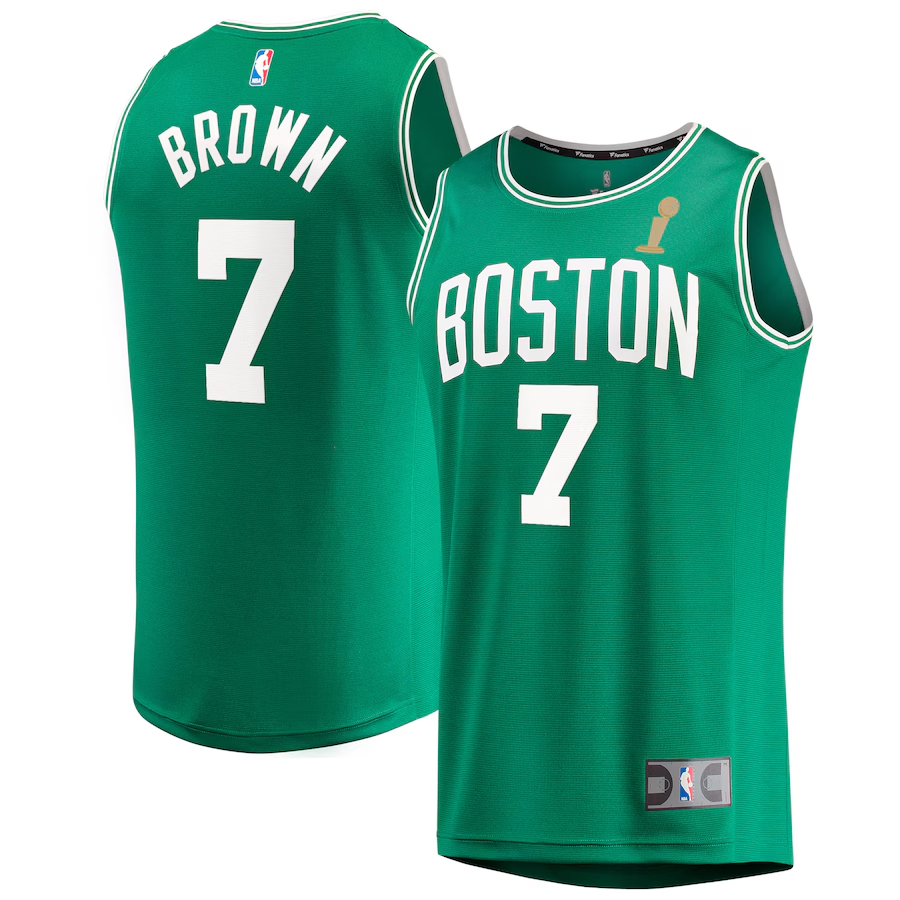 Boston Celtics Jaylen Brown Fanatics Kelly Green 2024 NBA Finals Champions Fast Break Replica  Jersey mysite