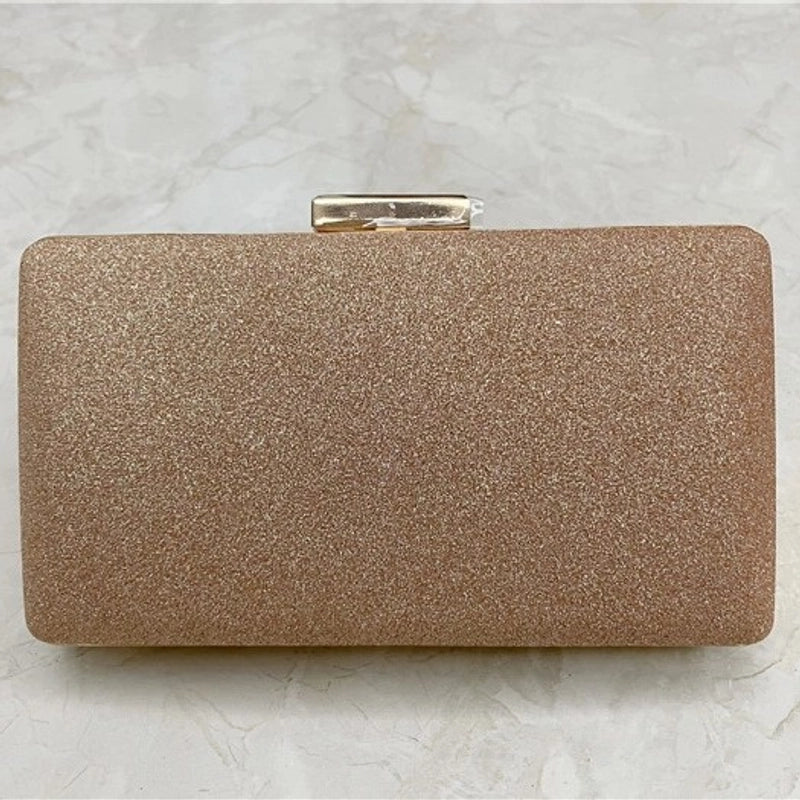 Silver Black Red Pu Leather Metal Solid Color Square Evening Bags