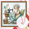 Sewing Grandma Full Counted Cross Stitch 14CT 2-Strand 40x40cm
