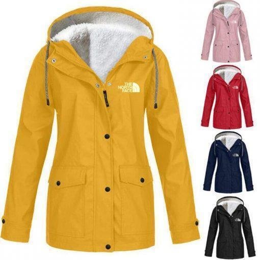 Women’s autumn and winter plus fleece jacket outdoor mountaineering clothes hooded jacket jacket