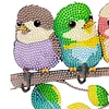 (US Only)Birds Wood 2D/Flat DIY Diamond Painting Art Hooks No Hole Punching Wall Decor