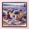 Picnic In Lavender Fields-11CT Stamped Cross Stitch 40*40cm/15.75*15.75in tapestrymarket
