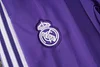 Joyfball 2025/2026 Kids Size Real Madrid Long Zipped Jacket purplee Retro version Soccer Jersey 1:1 Thai Quality 
