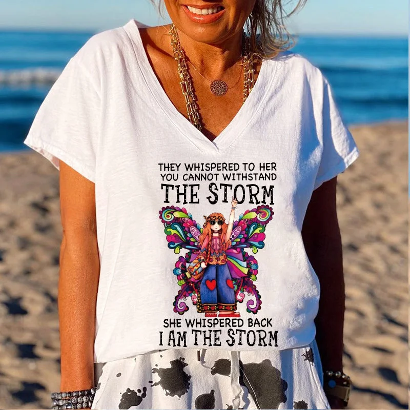 They Whispered To Her You Cannot Withstand The Storm Printed Women's  T-shirt