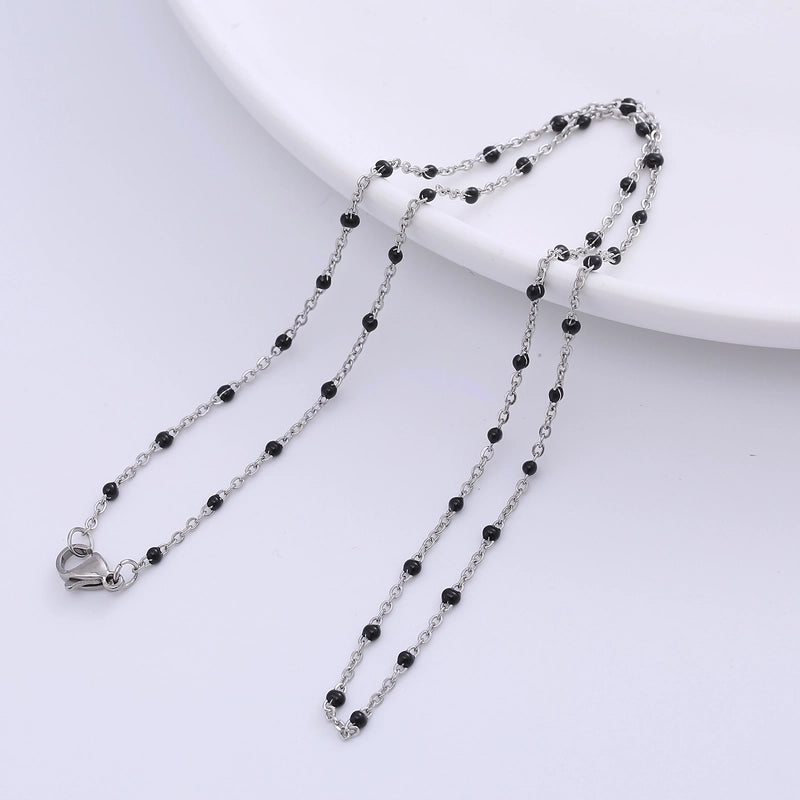 2 Pieces 304 Stainless Steel 18K Gold Plated Hawaiian Bohemian Epoxy Plating Geometric Necklace