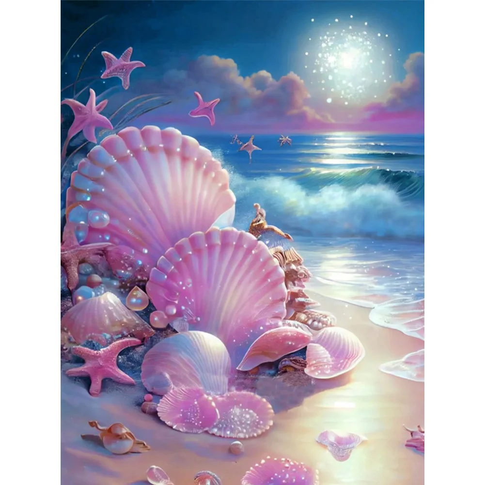 2pcs Diamond Painting - Full Round Drill - Fantasy Shells(Canvas|30*40cm)