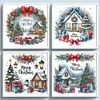 (Multi-Style)Christmas Cottage-14CT Counted Cross Stitch 40*40cm/15.75*15.75in tapestrymarket