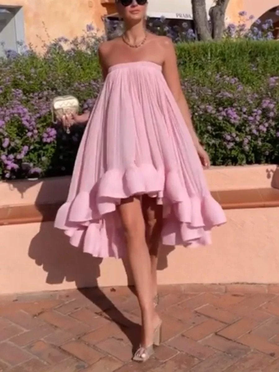 Fashion Wrap Bust Sleeveless Lace Party Dress