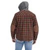 Men's Thicken Plaid Shirt Fleece-Lined Plus Size Windproof Hooded Jacket Coat