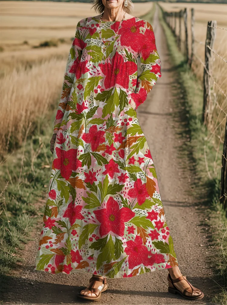 Women's Blooming Floral Print Casual Dress socialshop