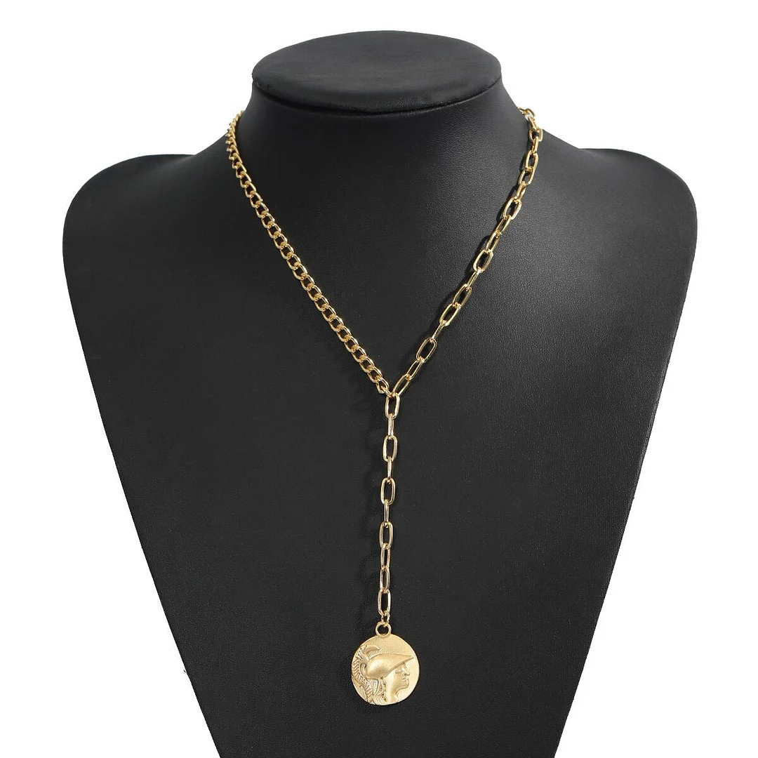 Dvacaman Retro Simple Pearl Letter Pendant Initial Necklace for Women Boho Statement Multi Layered Chunky Chain Necklace Jewelry