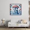 Blue And White Porcelain-Cat-11CT Stamped Cross Stitch 40*40cm/15.75*15.75in