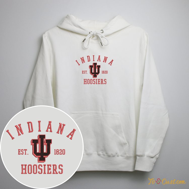 TOSCUSTOM™ NCAA Custom Indiana Hoosiers Embroidered Sweatshirts Indiana Basketball Hoodies