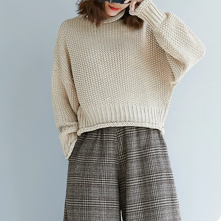 Simple Knit Long Sleeve Sweater - yankia