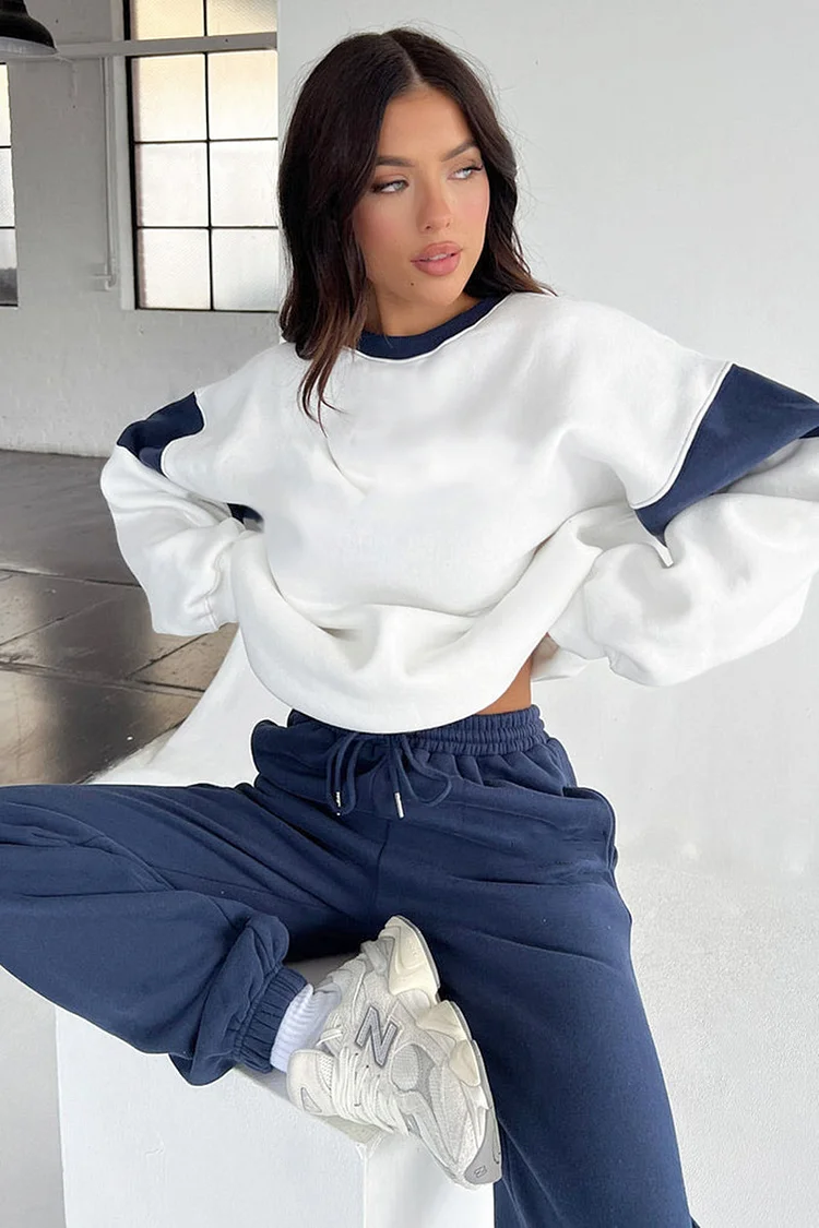 PASUXI Wholesale Women's Colorblock Sweatshirts & Fashion Casual Trousers Suits - Trendy & Comfortable Sets huanwei