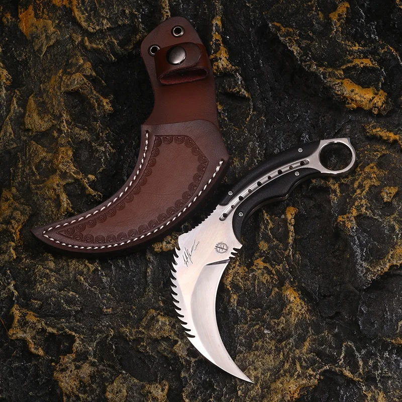 Outdoor Claw Knife 9 Chromium One-Piece Steel High Hardness Sturdy And Durable Small Straight Knife Camping Jungle Wilderness Survival Knife