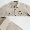 Men's Vintage Outdoor Workwear Pocket Long Sleeve Lapel Utility Shirt by Inlyline