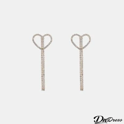 Heart Shape Gold-Plated Alloy Earrings