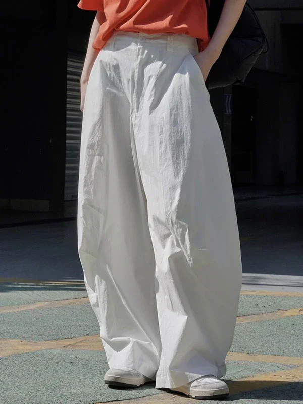 Loose Wide Leg Solid Color Split-Joint Casual Pants Bottoms Trousers