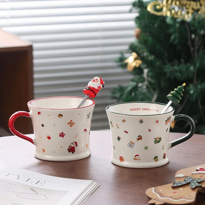 Christmas Cute Christmas Tree Santa Claus Ceramics Mug 1 Piece