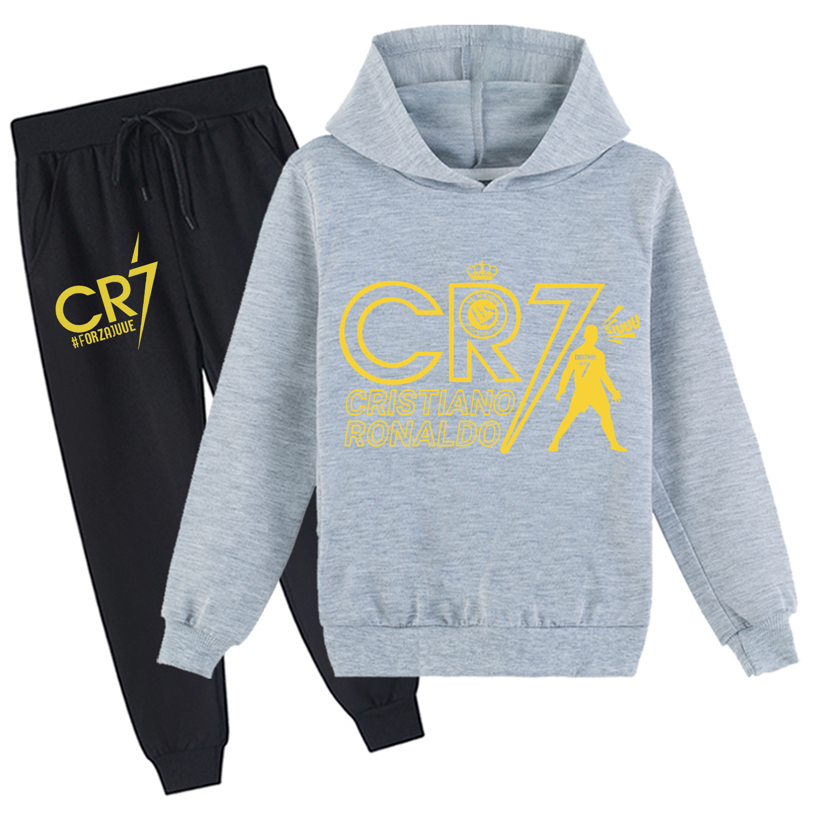 Mayoulove Cristiano Ronaldo Hoodie Set for Boys  Girls - Trendy Sportswear, Perfect Gift for Young Fans-Mayoulove