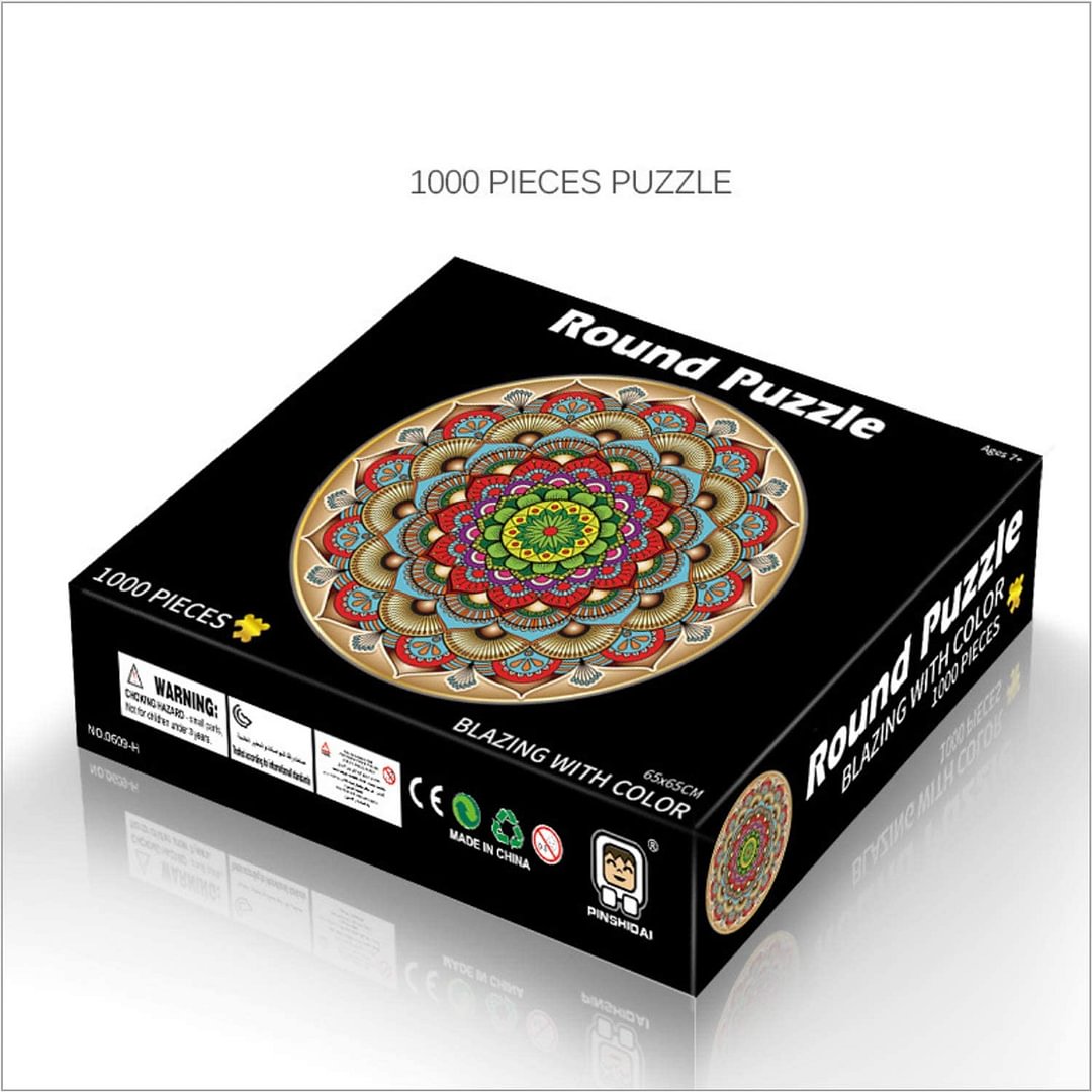Sunshine Smile Round Puzzle 1000 Pieces Puzzle   For Adults And Children - vzzhome