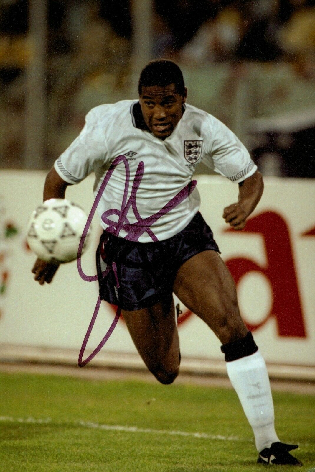 John Barnes Signed 6x4 Photo Poster painting England Liverpool Newcastle United Autograph + COA