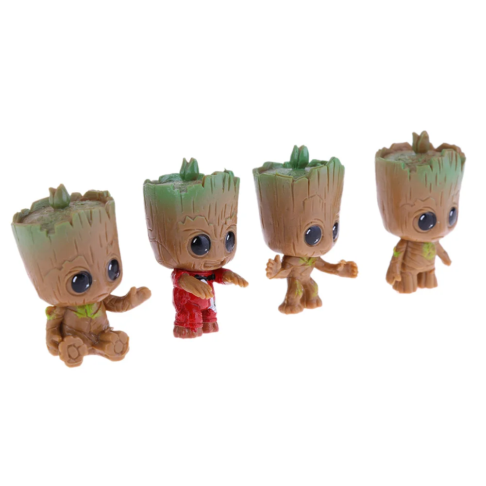 4pcs Escort Team Tree Man Figure Action Toy DIY Cake Bake Doll