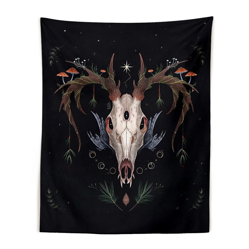 Botanical Mushroom Tapestry Wall Hanging Vintage moon phase Hippie Bohemian Tapestries Colorful Psychedelic INS Home Decor