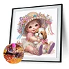 Vie d&rsquo;animaux de compagnie fille-partiel sp&eacute;cial diamant peinture-30 * 30cm