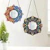 (US Local) DIY Flowers Hanging Mirror Diamond Art Kits Wall Door Decoration
